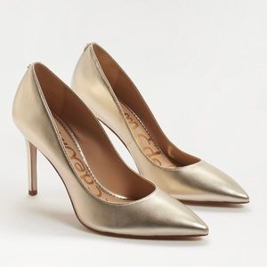 Sam Edelman HAZEL, LIGHT GOLD LEATHER POINTED TOE HEEL Size 9. NWOT